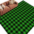 thumbnail image 1 of Area Rug 60×96in, St. Patrick's Day Green and Black Plaid Floor Carpet Living Room Rug, Buffalo Checker Non-Slip Welcome Mat Indoor Rugs for Bedroom Dining Room, 1 of 9