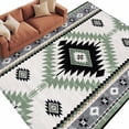 thumbnail image 1 of Area Rug 60×96in, Vintage Aztec Sage Green Geometric Floor Carpet Living Room Rug, Boho Tribal Southwest Non-Slip Welcome Mat Indoor Rugs for Bedroom Dining Room, 1 of 9