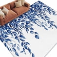 thumbnail image 1 of Area Rug 60×96in, Watercolor Blue Eucalyptus Leaf Floor Carpet Living Room Rug, Summer Farmhouse Leaves Non-Slip Welcome Mat Indoor Rugs for Bedroom Dining Room, 1 of 9