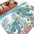 thumbnail image 1 of Area Rug 60×96in, Watercolor Sea Turtle Coral Seaweed Floor Carpet Living Room Rug, Ocean Life Fish Seahorse Non-Slip Welcome Mat Indoor Rugs for Bedroom Dining Room, 1 of 9
