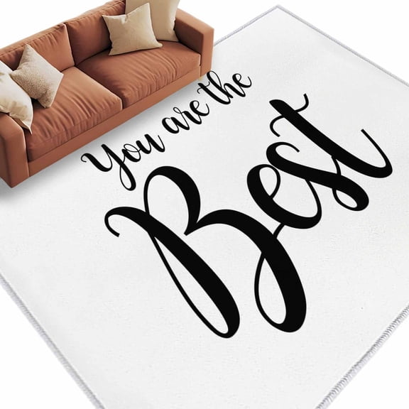 Area Rug 60×96in, You Are The Best Quote Floor Carpet Living Room Rug, Signs Art Positive Quotes Non-Slip Welcome Mat Indoor Rugs for Bedroom Dining Room