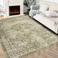 thumbnail image 1 of Area Rug 6x9 - Large Living Room Rug - Washable Rugs Non-Slip for Bedroom Dining Room, Low-Pile Floor Carpet Distressed Accent Rug (Taupe), 1 of 9