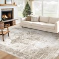 thumbnail image 1 of Area Rug 6x9 Washable Rug, Vintage Boho Medallion Rugs Non-Slip Soft Low Pile Large Distressed Rug Indoor Retro Carpet for Living Room Bedroom Dining Room Home Office (Taupe, 6'x9'), 1 of 8