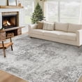 thumbnail image 1 of Area Rug 6x9 Washable Rug, Vintage Boho Medallion Rugs Non-Slip Soft Low Pile Large Distressed Rug Indoor Retro Carpet for Living Room Bedroom Dining Room Home Office (Grey, 6'x9'), 1 of 8
