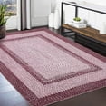 thumbnail image 1 of Area Rug 6x9 Washable Throw Rug Geometric Rug for Living Room Bedroom Ombre Braided Print Rug Soft Boho Area Rug Soft Low Pile Rug Modern Carpet for Dorm Nursery Kids Room Home Decor,Pink, 1 of 7