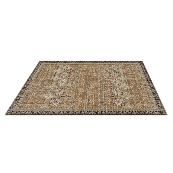 Area Rug 7.5x9.5 ft Washable Rug - Non-Slip Vintage Carpet