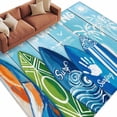thumbnail image 1 of Area Rug 72×108in, Abstract Surfboard Summer Surfing Palm Tree Floor Carpet Living Room Rug, Blue Wood Grain Non-Slip Welcome Mat Indoor Rugs for Bedroom Dining Room, 1 of 9
