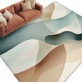 thumbnail image 1 of Area Rug 72×108in, Abstract Water Ripple Gradient Art Floor Carpet Living Room Rug, Watercolor Teal Brown Stripe Non-Slip Welcome Mat Indoor Rugs for Bedroom Dining Room, 1 of 9
