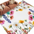 thumbnail image 1 of Area Rug 72×108in, Country Colorful Wildflower Herb Floor Carpet Living Room Rug, Summer Blossom Floral Non-Slip Welcome Mat Indoor Rugs for Bedroom Dining Room, 1 of 9