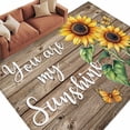 thumbnail image 1 of Area Rug 72×108in, Country Sunflower Butterfly Green Leaves Floor Carpet Living Room Rug, Farm Retro Wood Grain Non-Slip Welcome Mat Indoor Rugs for Bedroom Dining Room, 1 of 9