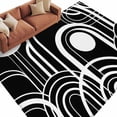 thumbnail image 1 of Area Rug 72×108in, Geometric Arch Circle Black White Floor Carpet Living Room Rug, Abstract Boho Sun Stripes Non-Slip Welcome Mat Indoor Rugs for Bedroom Dining Room, 1 of 9