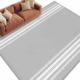 thumbnail image 1 of Area Rug 72×108in, Grey Stripes Farmhouse Style Floor Carpet Living Room Rug, Modern Minimalist Art Non-Slip Welcome Mat Indoor Rugs for Bedroom Dining Room, 1 of 9