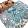 thumbnail image 1 of Area Rug 72×108in, Marine Jellyfish Starfish Coral Floor Carpet Living Room Rug, Retro Underwater Life Shell Non-Slip Welcome Mat Indoor Rugs for Bedroom Dining Room, 1 of 9