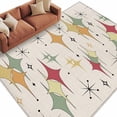 thumbnail image 1 of Area Rug 72×108in, Mid Century Abstract Diamond Floor Carpet Living Room Rug, Modern Geometric on Retro Linen Non-Slip Welcome Mat Indoor Rugs for Bedroom Dining Room, 1 of 9