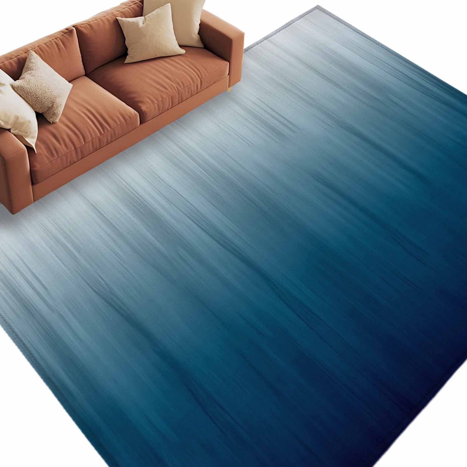 Aethics Rugs Area Rug 72×108in, Modern Gradient Navy Blue Floor Carpet Living Room ...