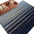 thumbnail image 1 of Area Rug 72×108in, Sea Sunrise Golden Water Ripples Floor Carpet Living Room Rug, Navy Blue Gradient Non-Slip Welcome Mat Indoor Rugs for Bedroom Dining Room, 1 of 9