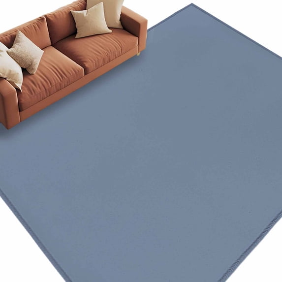 Area Rug 72×108in, Solid Pure Cyan Light Blue Floor Carpet Living Room Rug, Unadorned Single Color Art Non-Slip Welcome Mat Indoor Rugs for Bedroom Dining Room