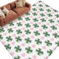 thumbnail image 1 of Area Rug 72×108in, St. Patrick's Day Green Shamrock Floor Carpet Living Room Rug, Pink Love Heart Seamless Non-Slip Welcome Mat Indoor Rugs for Bedroom Dining Room, 1 of 9