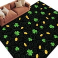 thumbnail image 1 of Area Rug 72×108in, St. Patrick's Day Three-leaf Floor Carpet Living Room Rug, Gold Coin Non-Slip Welcome Mat Indoor Rugs for Bedroom Dining Room, 1 of 9