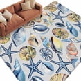 thumbnail image 1 of Area Rug 72×108in, Vintage Ocean Marine Life Floor Carpet Living Room Rug, Watercolor Sea Shells Starfish Non-Slip Welcome Mat Indoor Rugs for Bedroom Dining Room, 1 of 9