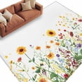 thumbnail image 1 of Area Rug 72×108in, Watercolor Sunflower Wildflower Floor Carpet Living Room Rug, Rustic Farm Floral Theme Non-Slip Welcome Mat Indoor Rugs for Bedroom Dining Room, 1 of 9