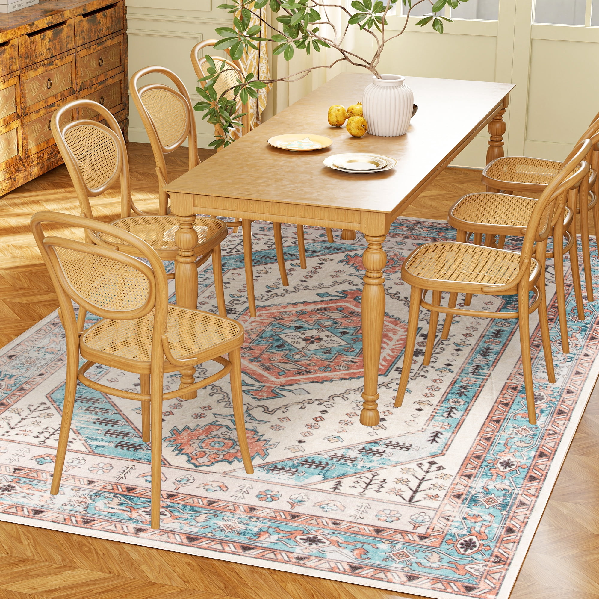 Area Rug 72"x48" Low-Pile Non-Slip Machine Washable Rug for High Traffic & Pet-Friendly Spaces