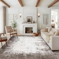 thumbnail image 1 of Area Rug 8x10 Modern Abstract Rug for Living Room, Thin Washable Carpet with Non Slip TPR Backing, Soft Non Shedding Indoor Mat, Low Pile Foldable Floor Covering for Bedroom, Coffee, 1 of 8