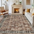 thumbnail image 1 of Area Rug 8x10 Washable Rug Distressed Vintage Floral Rug Non Slip Low Pile Thin Foldable Floor Mats Soft Non Shedding Indoor Carpet Retro Carpet Red, 1 of 7