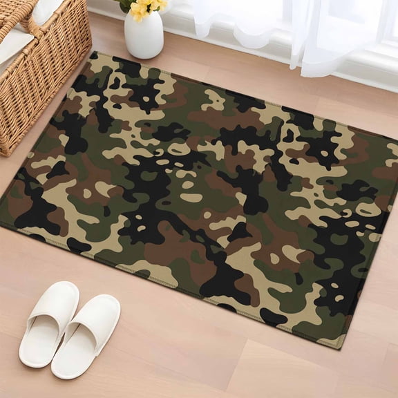 Area Rug Abstract Camouflages Texture Soft Rectangle Area Rugs Washable Rug for Living Room Bedroom Dining Room, Retro Camo Pattern Non-slip Floor Carpet 2x3ft
