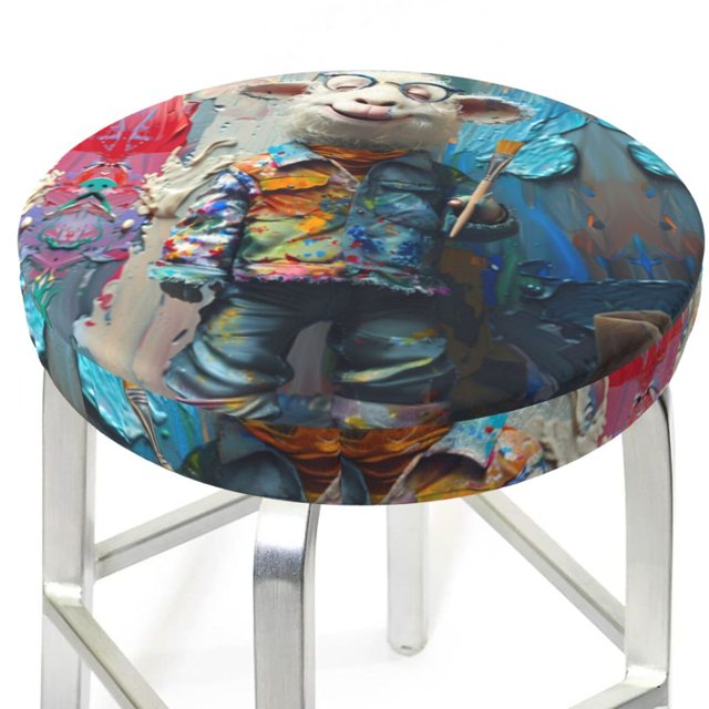 Area Rug Abstract Cute Cat Green Throw Rug, Indoor Door Mat, Door mat