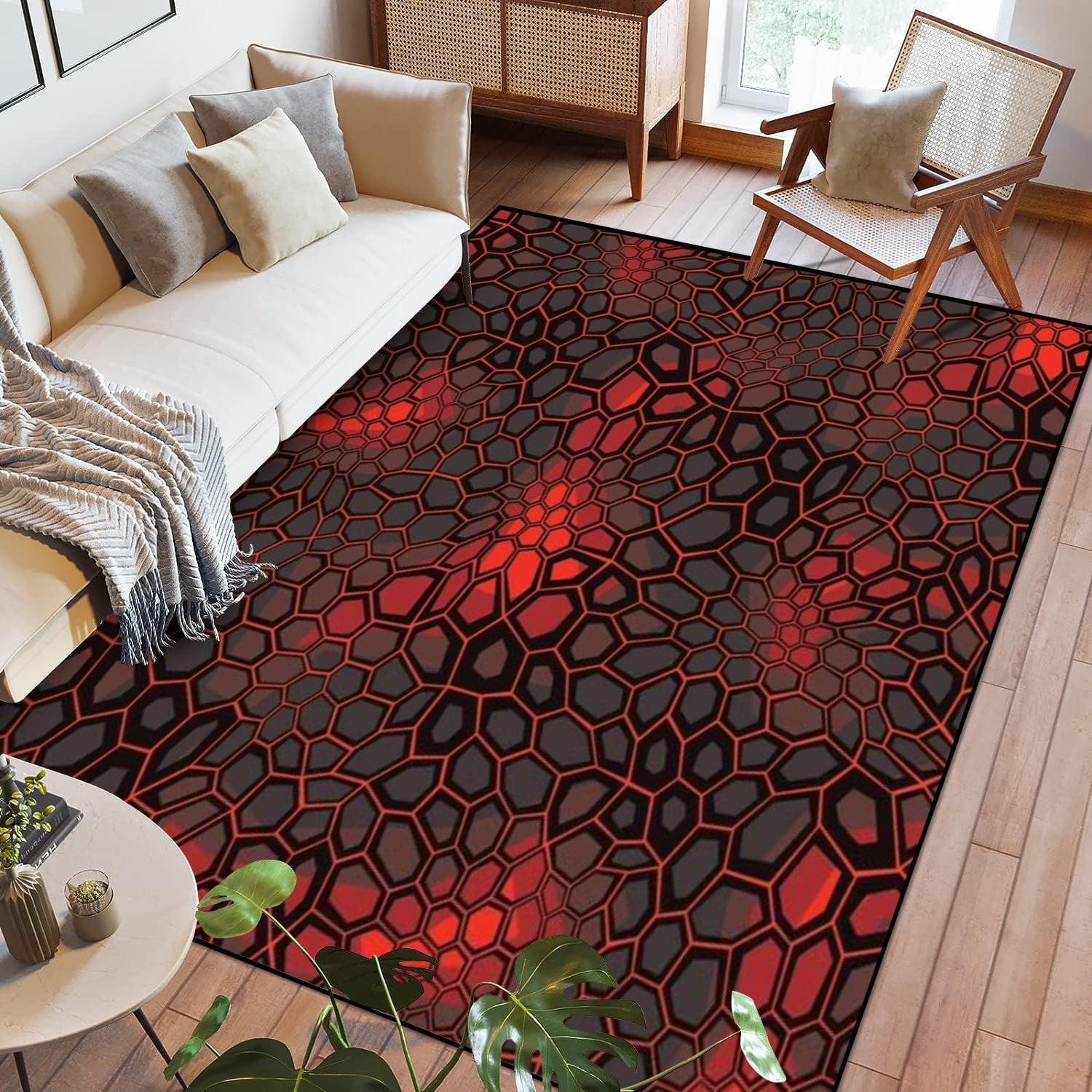 Area Rug Camouflage Geometric Pattern Texture Abstract Hexagonal ...