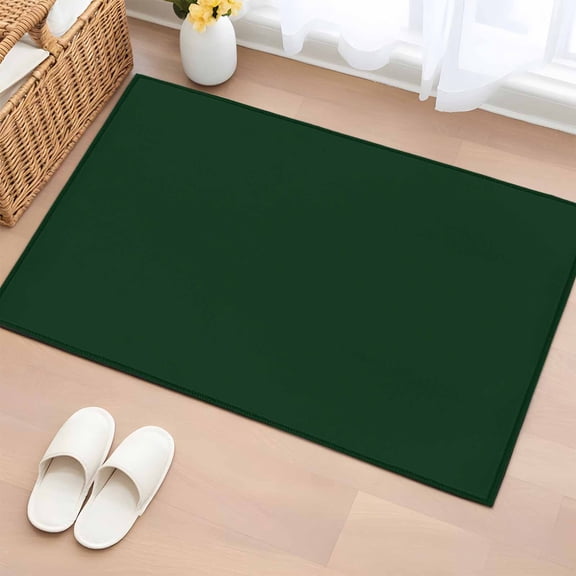 Area Rug Classic Dark Green Rectangle Area Rugs Washable Rug for Living Room Bedroom Dining Room, Solid Color Soft Non-slip Floor Carpet 2x3ft