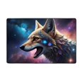 Area Rug Colorful Starry Sky Fox Throw Rug, Indoor Door Mat, Door mat