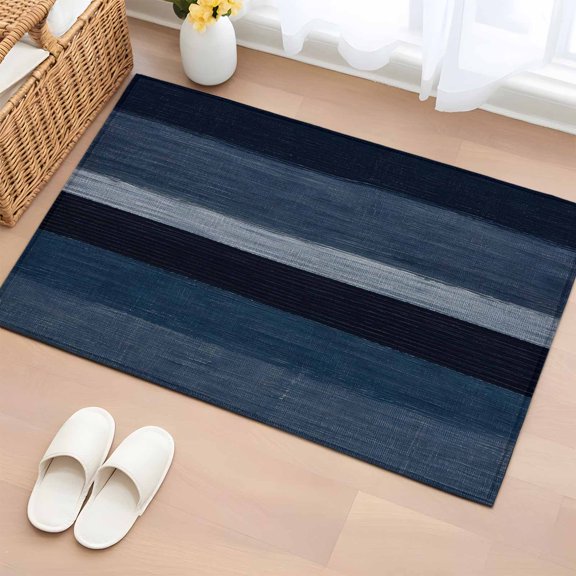 Area Rug Dark Blue Color Block Rectangle Area Rugs Washable Rug for Living Room Bedroom Dining Room, Modern Minimalist Gradient Art Soft Non-slip Floor Carpet 2x3ft