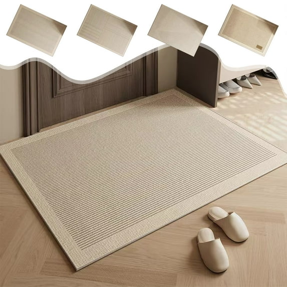 Area Rug Floor Mat Beige Striped Carpet 23.62x15.75 in Comfortable Living Room Carpet Refreshing Bedroom Carpet Home Balcony Carpet Rugs for Living Room
