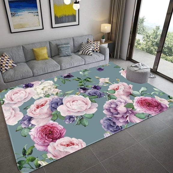 Area Rug Floral Pattern Design Carpet Living Room Large Area Rugs Bedroom Floor Mat Bedside Flower M