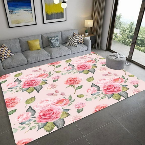 Area Rug Floral Pattern Design Carpet Living Room Large Area Rugs Bedroom Floor Mat Bedside Flower M