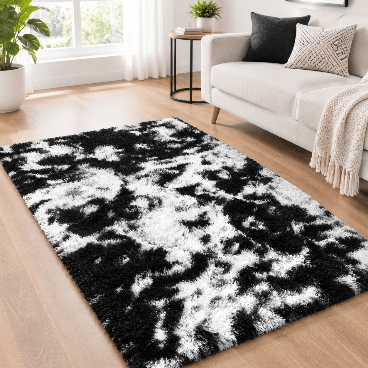 Area Rug For Bedroom Living Room Hine Washable 3x5 Fshag Soft Plush Non ...