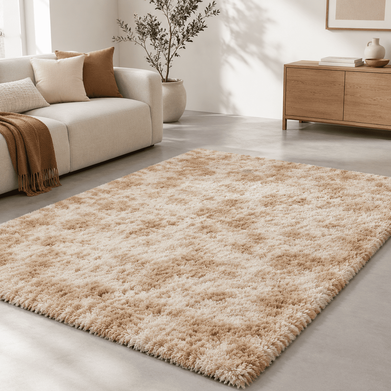 Area Rug For Bedroom Living Room Hine Washable 4x6 Fshag Soft Plush Non ...