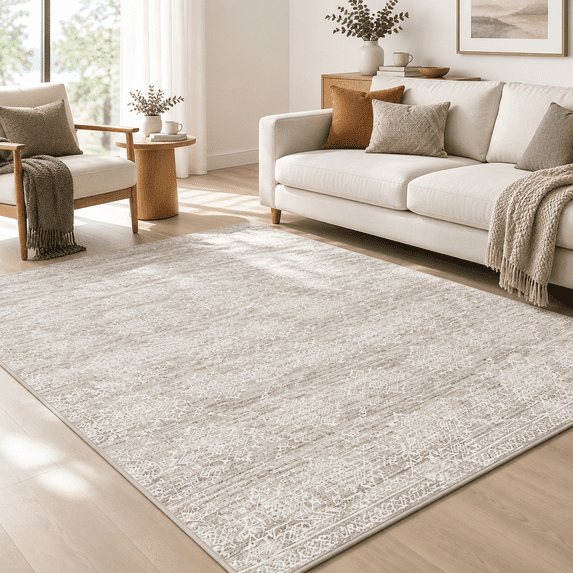 Livingroon Rug Area Rug For Living Room 9x12: Large Washable Boho Moroccan Rugs ...