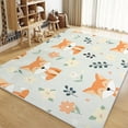 thumbnail image 1 of Area Rug For Living Room Cartoon Animal Fox Carpets, Washable Rugs, Green Print Low-Pile Non-Slip Rugs For Office Kitchen Entryway Decorative Carpets, 1 of 7