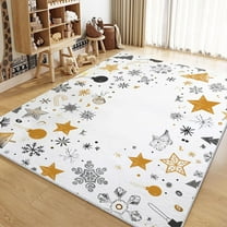 Area Rug For Living Room Christmas Symbol Art Carpets, Washable Rugs, Gold Print Low-Pile Non-Slip Rugs For Office Kitchen Entryway Decorative Carpets