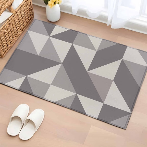 Area Rug Geometric Grey Art Triangle Rectangle Area Rugs Washable Rug for Living Room Bedroom Dining Room, Abstract Geometric Pattern Soft Non-slip Floor Carpet 2x3ft