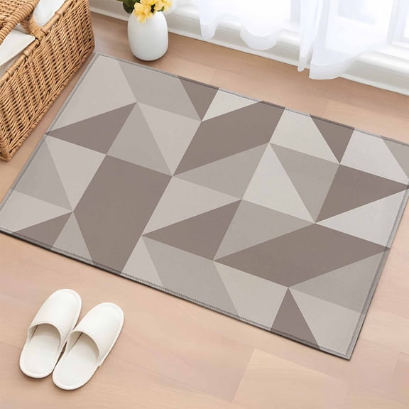 Area Rug Geometric Khaki Triangle Art Rectangle Area Rugs Washable Rug for Living Room Bedroom Dining Room, Modern Simplistic Soft Non-slip Floor Carpet 2x3ft