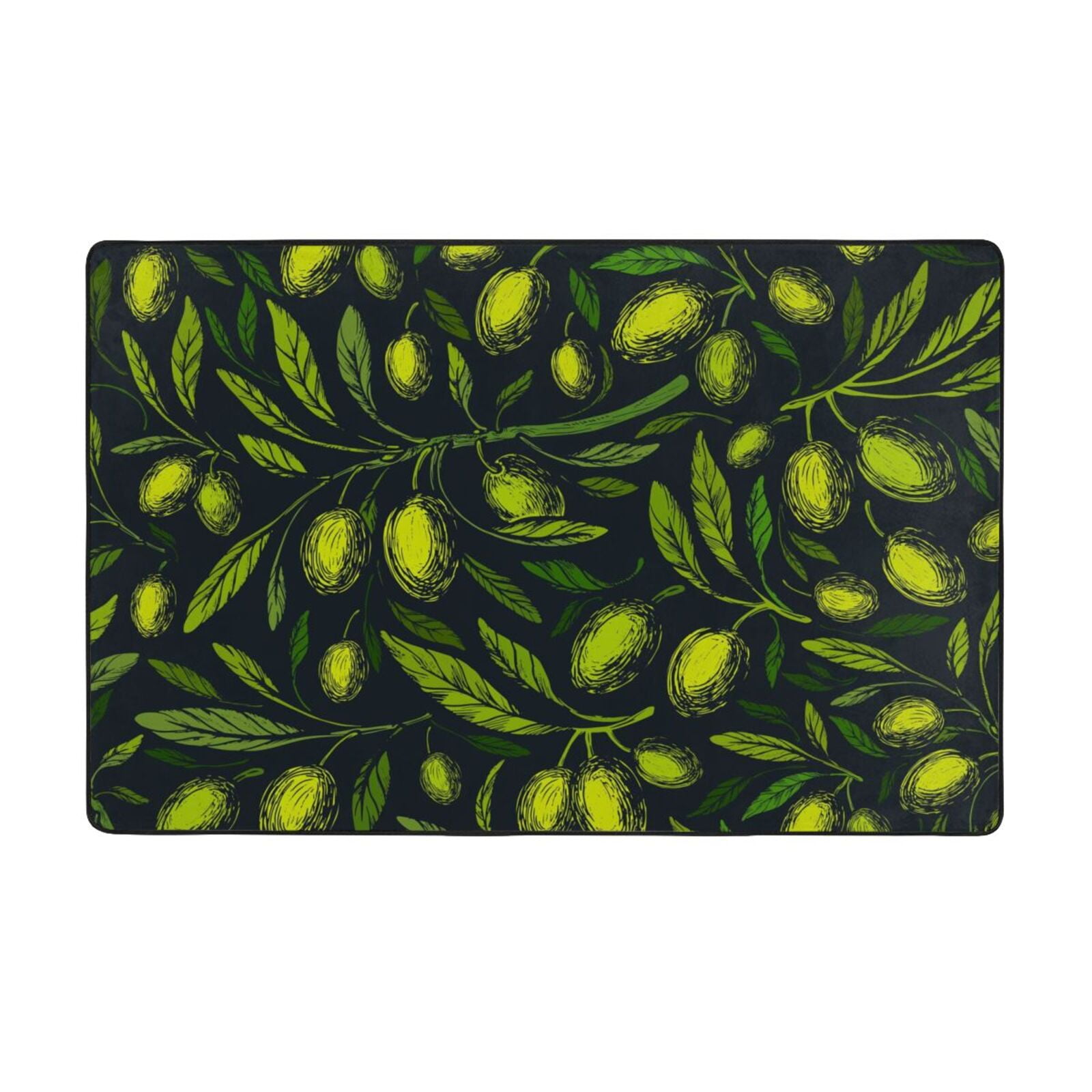 Area Rug Green Branch Olive Throw Rug, Indoor Door Mat, Door mat 60*