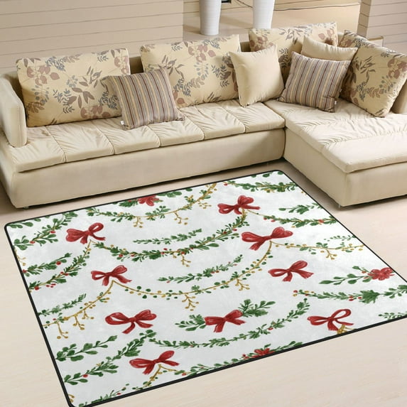 Area Rug Indoor 63"x48"in Non-Slip Wear Resistant Floor Mats Soft Large Carpets for Living Room Bedroom Home Decor Christmas Decorations