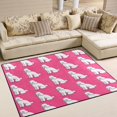 thumbnail image 1 of Area Rug Indoor 63"x48"in Non-Slip Wear Resistant Floor Mats Soft Large Carpets for Living Room Bedroom Home Decor Cute White Poodles, 1 of 7