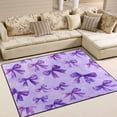 thumbnail image 1 of Area Rug Indoor 63"x48"in Non-Slip Wear Resistant Floor Mats Soft Large Carpets for Living Room Bedroom Home Decor Vibrant Purple Bows Pattern, 1 of 7
