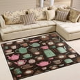 thumbnail image 1 of Area Rug Indoor 80"x58"in Non-Slip Wear Resistant Floor Mats Soft Large Carpets for Living Room Bedroom Home Decor A Pattern Of Teapots, 1 of 7