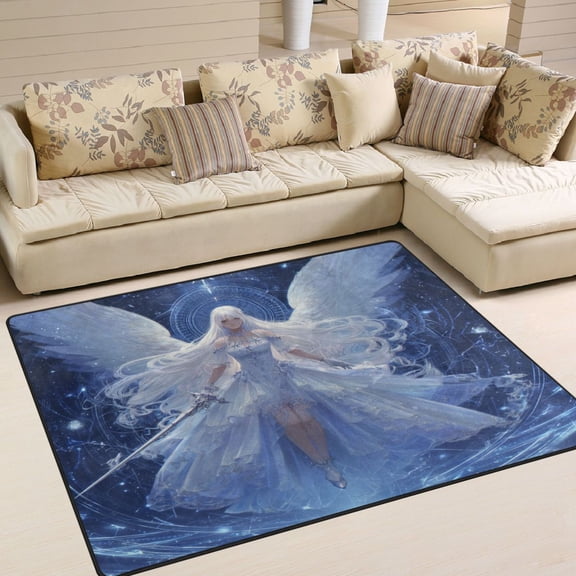 Area Rug Indoor 80"x58"in Non-Slip Wear Resistant Floor Mats Soft Large Carpets for Living Room Bedroom Home Decor Lord Angel